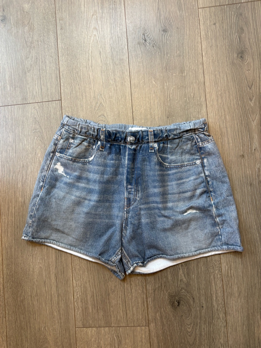 Rag & Bone Miramar Cotton-Terry Walking Shorts Size Medium Blue Sweatpant Jeans